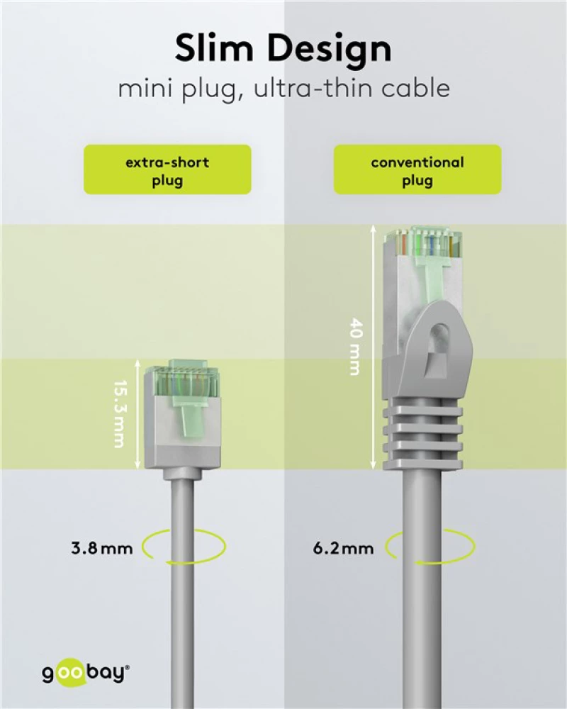 GOOBAY καλώδιο δικτύου 74348, CAT 8.1 U/FTP, slim, copper, 40Gbps, 3m, γκρι