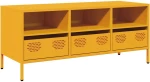 vidaXL Έπιπλο Τηλεόρασης Μουσταρδί 101,5x39x43,5 Ατσάλι Ψυχρής Έλασης