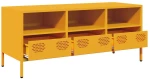 vidaXL Έπιπλο Τηλεόρασης Μουσταρδί 101,5x39x43,5 Ατσάλι Ψυχρής Έλασης