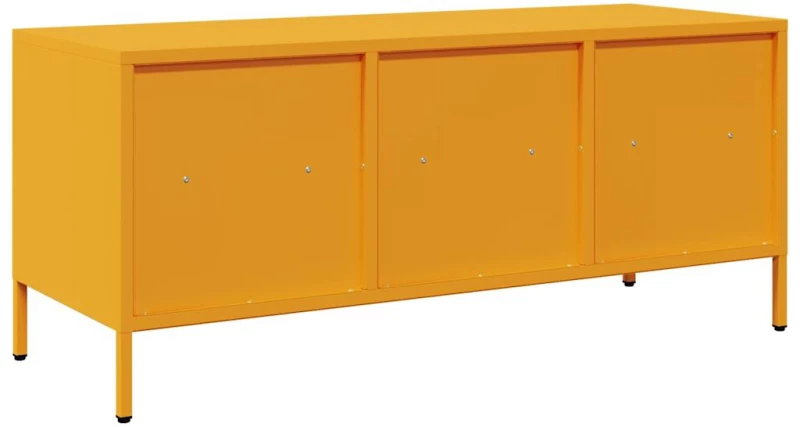 vidaXL Έπιπλο Τηλεόρασης Μουσταρδί 101,5x39x43,5 Ατσάλι Ψυχρής Έλασης