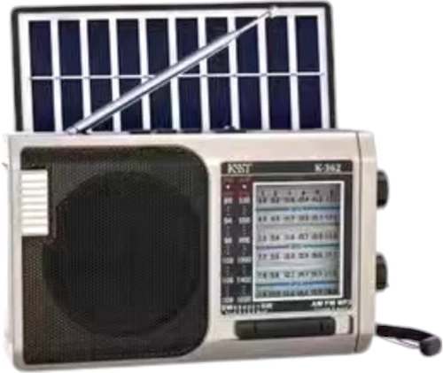 Επαναφορτιζόμενο ραδιόφωνο με ηλιακό πάνελ - K362 - 020152 - Silver