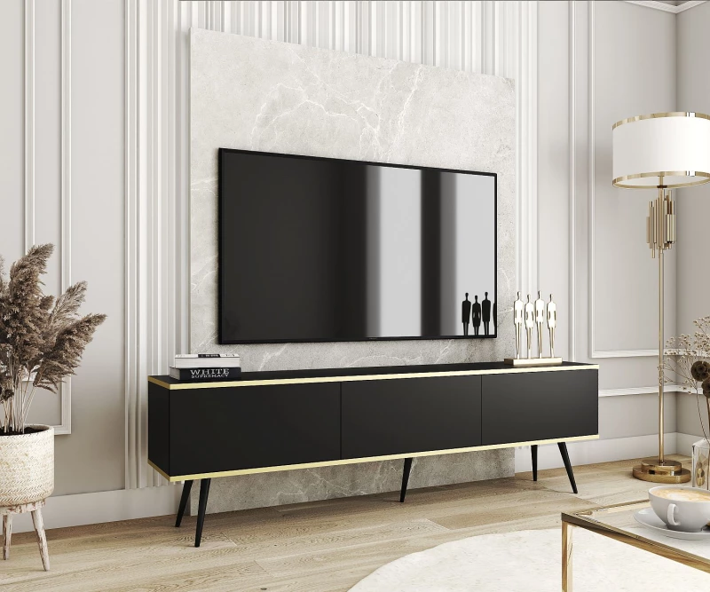 Έπιπλο τηλεόρασης ORO  Ανθρακί  175x53x32cm