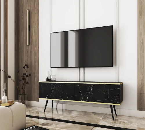 Έπιπλο τηλεόρασης ORO ανθρακί + Μαύρο 135x53x32cm