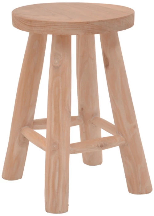 Σκαμπό Verenity pakoworld teak ξύλο σε φυσική απόχρωση Φ30x45εκ