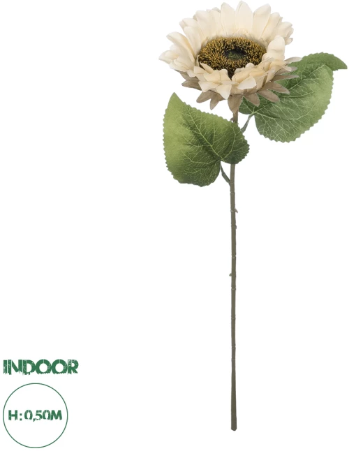GloboStar® Artificial Garden PINK SUNFLOWER  BRANCH 21211 Τεχνητό Διακοσμητικό Κλαδί Ηλιοτρόπιο Ροζ Y50cm