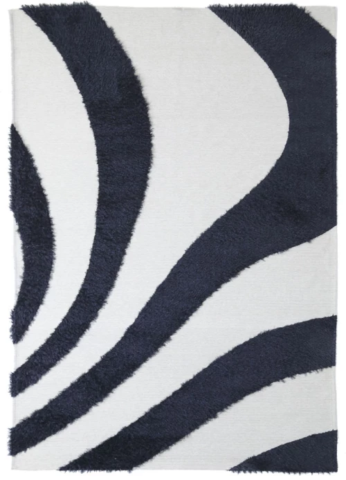 Χαλί Toscana Shaggy BRANCO BLACK WHITE Royal Carpet 140 cm x 200 cm