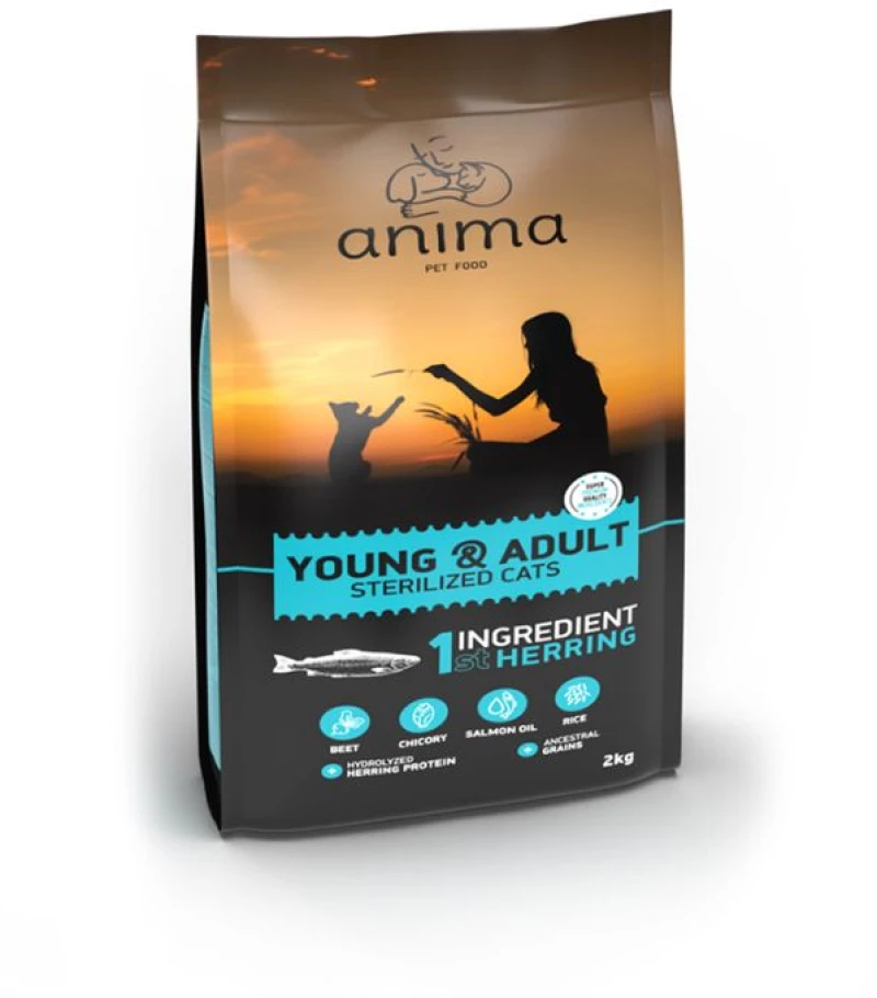 Anima Senior Young & Adult Cats Sterilised Herring 2kg