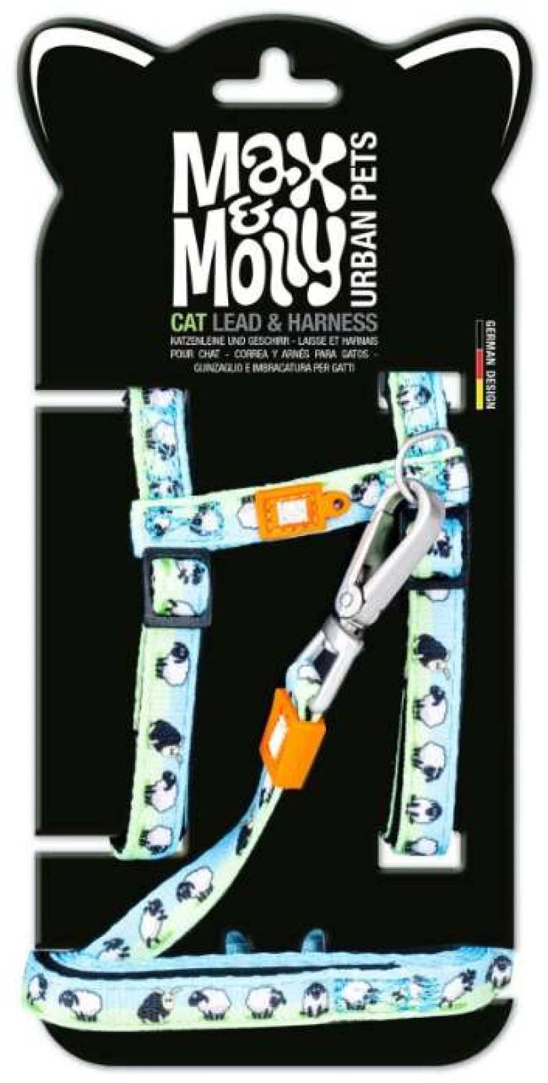 Max And Molly Σετ Σαμαράκι και Οδηγός Γάτας, Cat Harness/Leash Set - Black Sheep/1 Size
