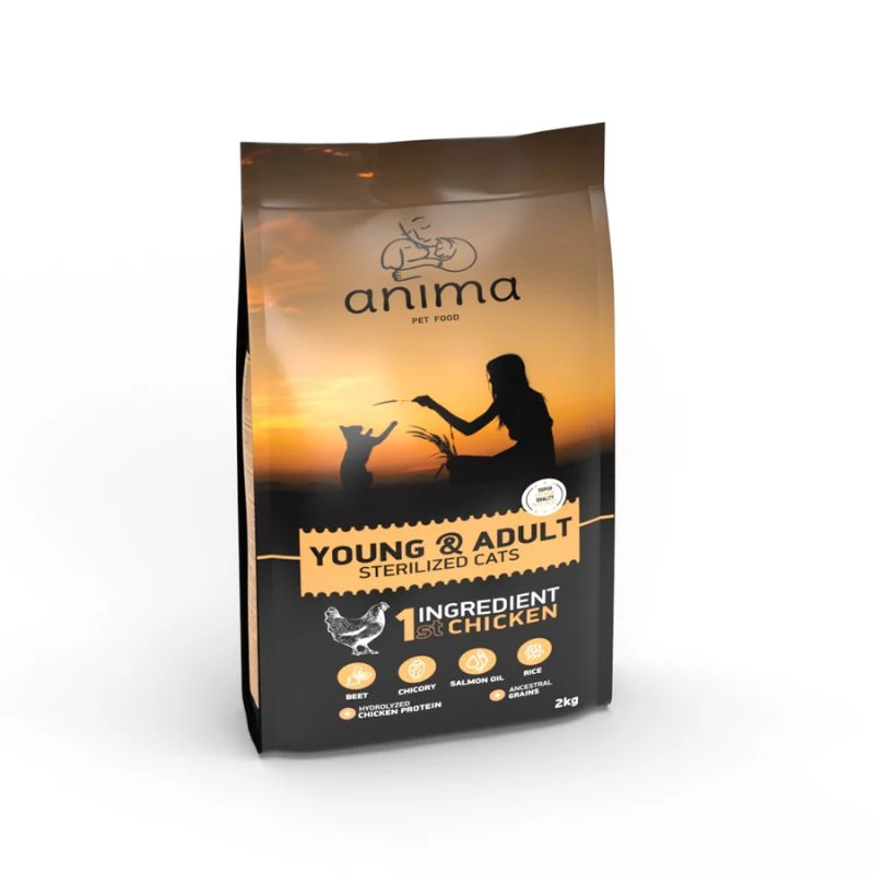 Anima Senior Young & Adult Cats Sterilised Chicken 10kg