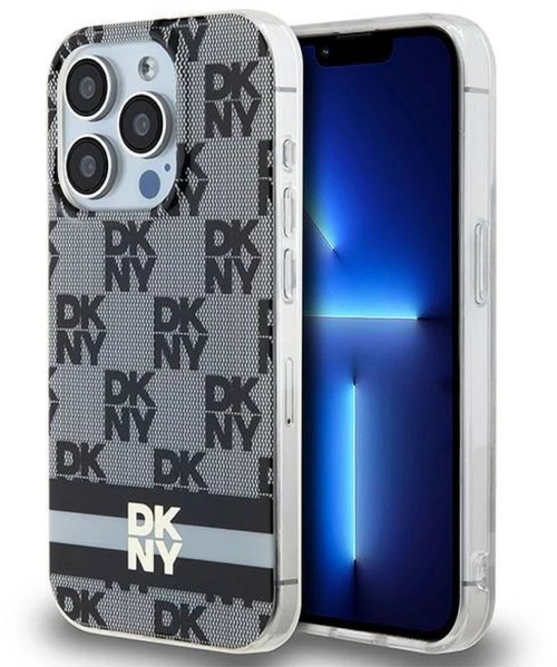 DKNY case for IPHONE 14 Pro compatible with MagSafe DKHMP14LHCPTSK (DKNY HC MagSafe PC TPU Checkered Pattern W/Printed Stripes) black