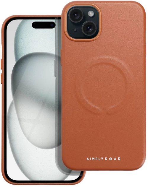 Roar Leather Mag Case - for iPhone 15 Plus Brown