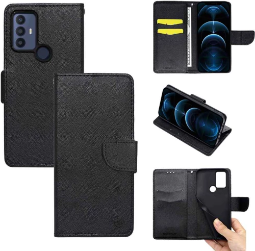 Θήκη Πορτοφόλι Sonique Trend Wallet TCL 305 / TCL 306 / TCL 30E / TCL 30 SE Μαύρο