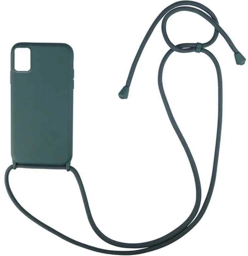 Θήκη Σιλικόνης με Κορδόνι CarryHang Sonique Samsung Galaxy A51 Πράσινο Σκούρο