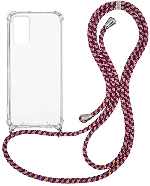 Θήκη Σιλικόνης με Κορδόνι Sonique Armor Clear Samsung Galaxy A13 4G Rainbow Μπορντό