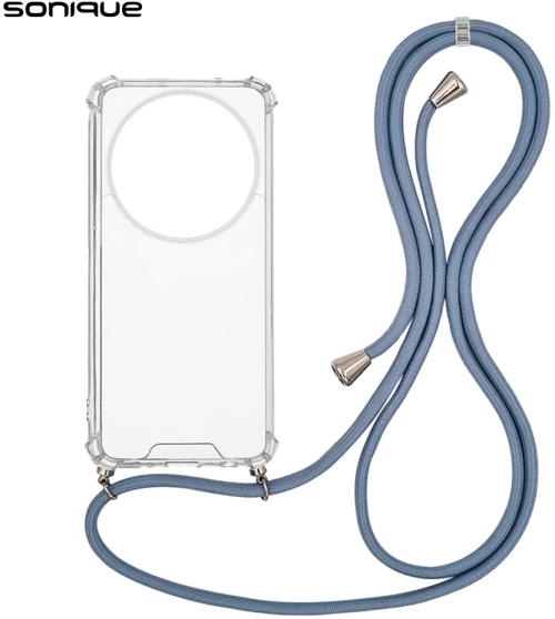 Θήκη Σιλικόνης με Κορδόνι Sonique Armor Clear Xiaomi Redmi A3 / Redmi A3x Μπλε Γκρι