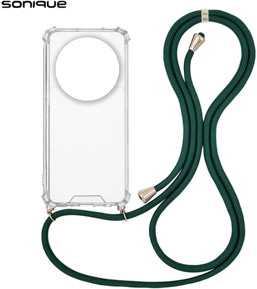Θήκη Σιλικόνης με Κορδόνι Sonique Armor Clear Xiaomi Xiaomi 14 Ultra Πράσινο Σκούρο