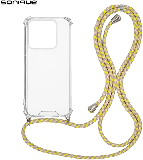 Θήκη Σιλικόνης με Κορδόνι Sonique Armor Clear Xiaomi Xiaomi 14 Rainbow Κίτρινο