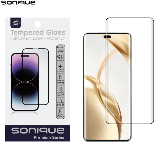 Curvy Glass Sonique Premium Series HD Full Cover 9H Honor 200 Pro 5G Μαύρο