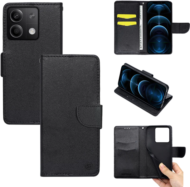 Θήκη Πορτοφόλι Sonique Trend Wallet Xiaomi Redmi Note 13 5G Μαύρο