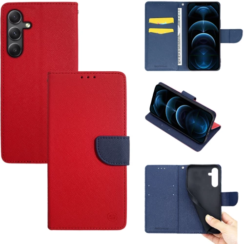 Θήκη Πορτοφόλι Sonique Trend Wallet Samsung Galaxy A35 5G Κόκκινο / Σκούρο Μπλε