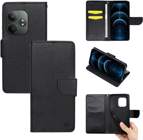 Θήκη Πορτοφόλι Sonique Trend Wallet Realme GT 6T 5G Μαύρο