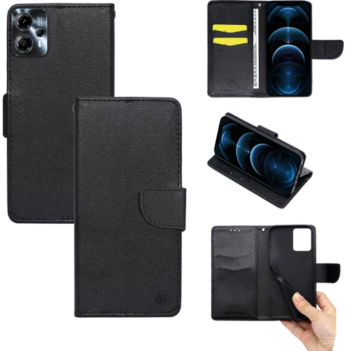 Θήκη Πορτοφόλι Sonique Trend Wallet Motorola Moto G13 4G / Moto G23 4G / Moto G53 5G Μαύρο