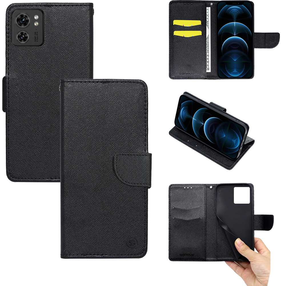 Θήκη Πορτοφόλι Sonique Trend Wallet Motorola Edge 30 Neo 5G Μαύρο