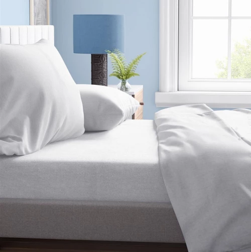 Σεντόνι Υπέρδιπλο (220x240) Solid 491 White βαμβακερό DimCol