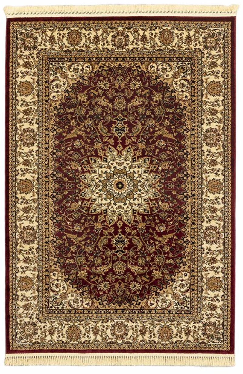 Χαλί μηχανής Persia 1019 Burgundy με κρόσσι New Plan 80x150