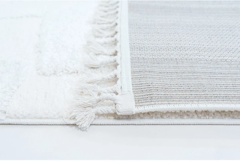 Χαλί μηχανής Neve Shaggy D110A1A CREAM Ezzo σετ-κρεβατοκάμαρας
