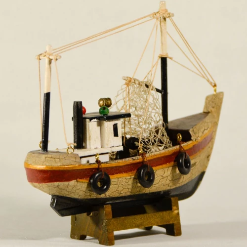 Διακοσμητικό Καΐκι Παλαιωμένο Ξύλινο 16×16×14cm