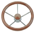 Τιμόνι Inox/Ξύλινο Teak 35 cm