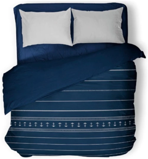 Πάπλωμα ελαφρύ Μονό Μπλέ με άγκυρες 270x140εκ Santorini Marine Business