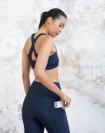 Single Crossed Sport Bra Lismina 375 Navy Blue