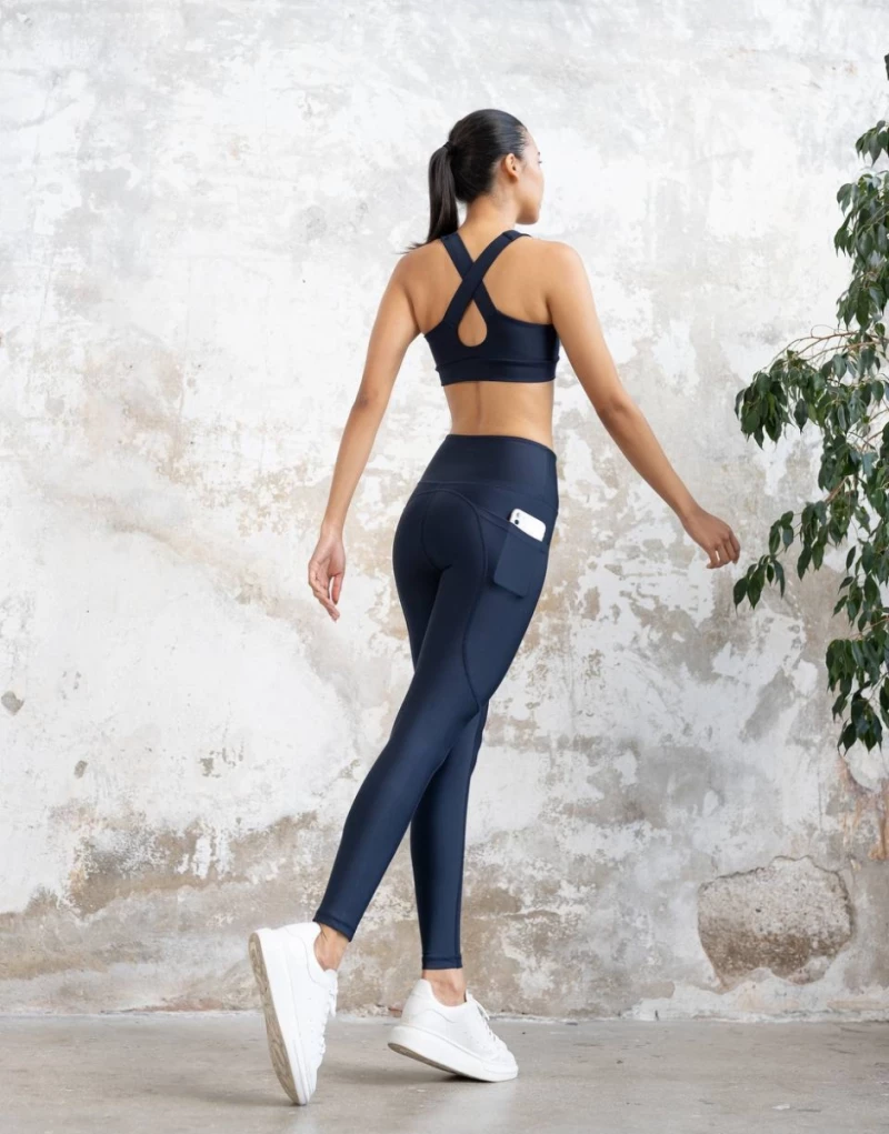 Single Crossed Sport Bra Lismina 375 Navy Blue