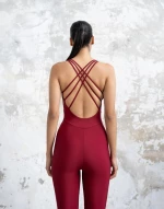 3 Stripes Jumpsuit Push-Up και Σμίλευσης Q-869 Red Wine