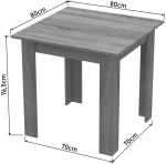 Τραπέζι Manka I pakoworld μελαμίνη σε λευκή απόχρωση 80x80x77εκ