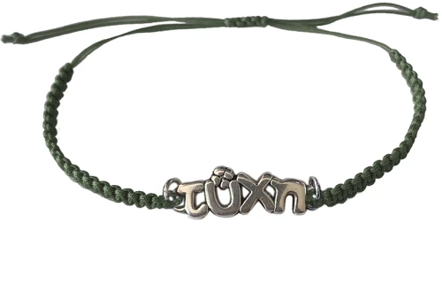 Χειροποίητο Βραχιόλι Μακραμέ πράσινο με μοτίφ τύχη, 6767-068P | Fashion4u