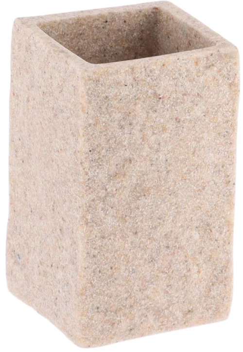 Ποτήρι μπάνιου polyresin τετρ.stone μπεζ