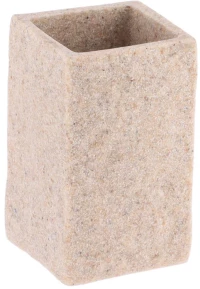 Ποτήρι μπάνιου polyresin τετρ.stone μπεζ