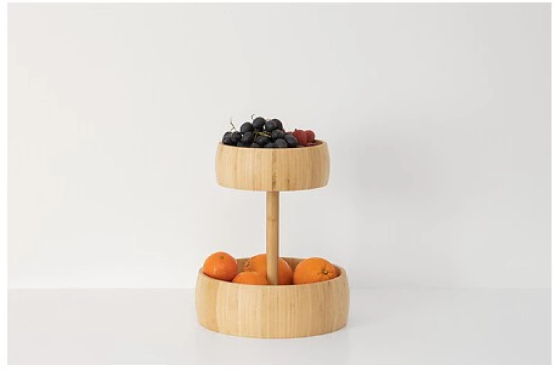 Φρουτιέρα bamboo διπλή Φ30Η35,5cm