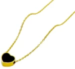 Ατσάλινο κολιέ καρδιά 18k (N3014)