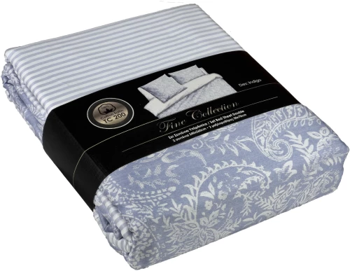 Σετ σεντόνια 4τμχ υπέρδιπλα 240x260 Βαμβακοσατέν 100% εμπριμέ 5201503208763 Indigo