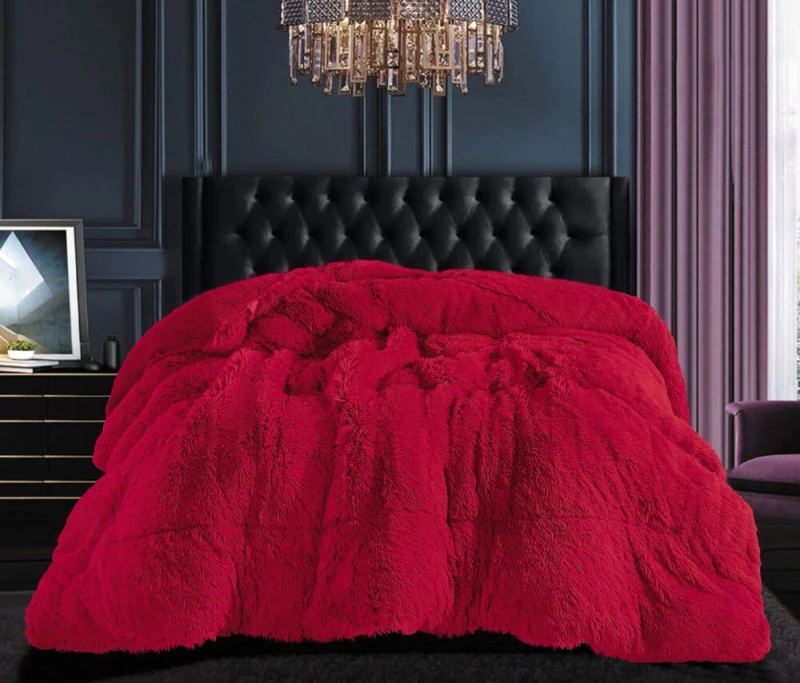Κουβερτοπάπλωμα μαλλιαρό (170cm x 220cm) red Silk Fashion