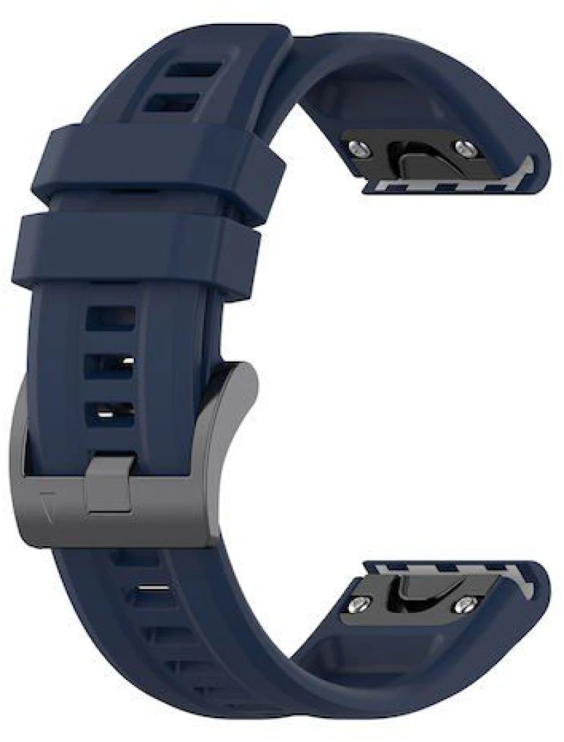 Techsuit® QuickFit Λουράκι Smooth Σιλικόνης για Garmin Fenix 5/6/6 Pro/7/8 (47mm)- Navy Blue