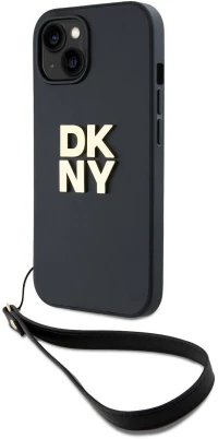DKNY® Wrist Strap Stock Logo Θήκη για iPhone 13/14/15- Black (DKHCP15SPBSWSK)