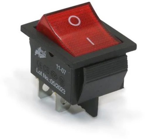 Adeleq Διακόπτης Μονός Φαρδύς Με Λυχνία Οn-Οff Μεταγωγικός 4 Επαφών 20Α/125V Και 16A/250V 11-07