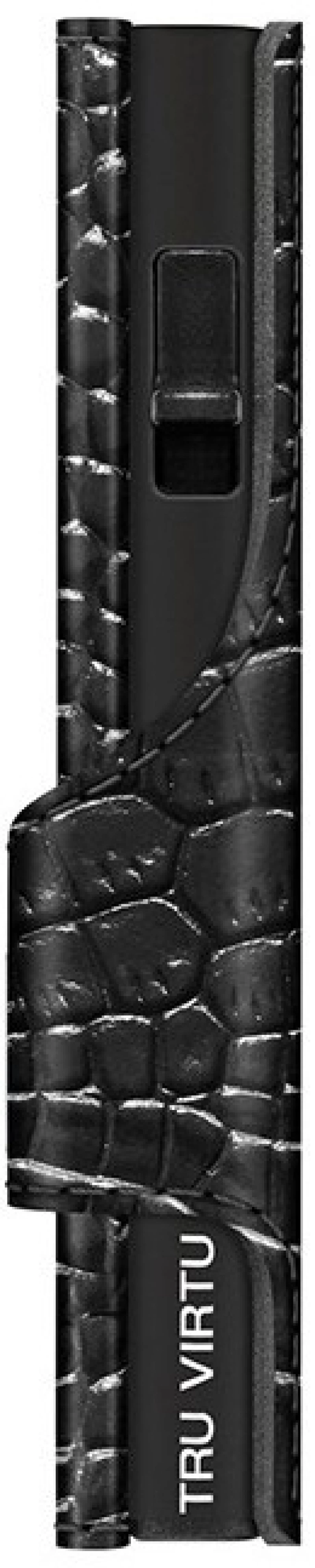 Tru Virtu Leather Wallet Click and Slide Croco Black/Black True Virtu