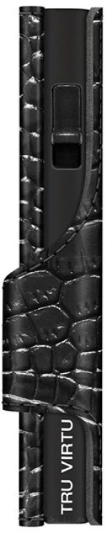 Tru Virtu Leather Wallet Click and Slide Croco Black/Black True Virtu