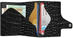Tru Virtu Leather Wallet Click and Slide Croco Black/Black True Virtu